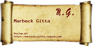 Marbeck Gitta névjegykártya